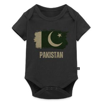Pakistan Grunge Flag, Pakistani Proud - Baby Premium short-sleeve bodysuit - black - Front