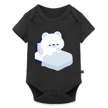 Ours polaire rêveur sur un lit douillet - Body à manches courtes Premium Bébé - noir - Devant