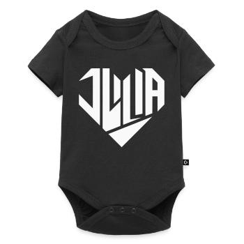 Julia Name Design Heart Design - Color Variable - Baby Premium short-sleeve bodysuit - black - Front