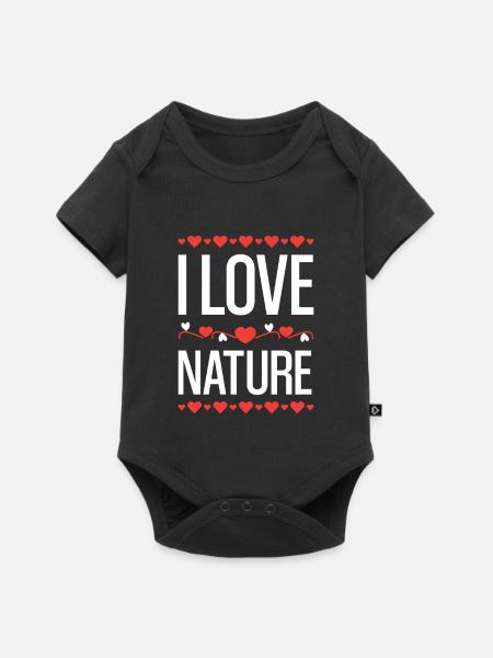 Ich liebe Natur  - Baby Premium Kurzarmbody - Schwarz