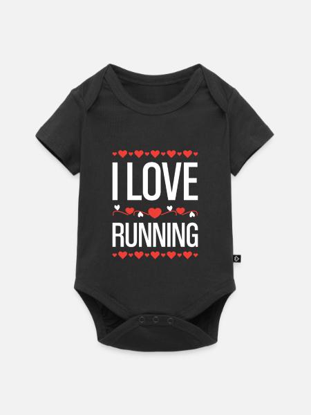 I Love Running - Baby Premium Kurzarmbody - Schwarz