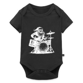 Musique Noël Homme Tambour Noël - Body à manches courtes Premium Bébé - noir - Devant