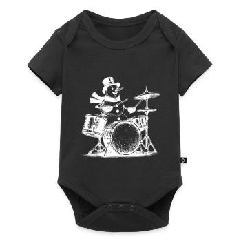 Music Christmas Drumming XMas - Baby Premium short-sleeve bodysuit - black - Front