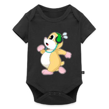 Hamster Jogger Jogging Sports - Baby Premium short-sleeve bodysuit - black - Front