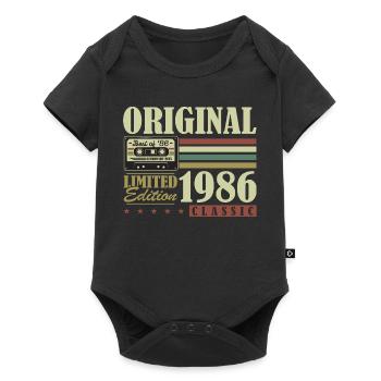 Original 1986 Vintage Vintage Anniversaire Rétro - Body à manches courtes Premium Bébé - noir - Devant