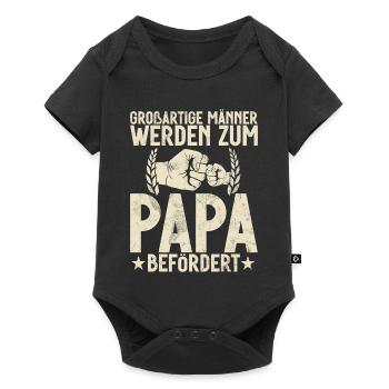 De grands hommes sont promus au rang de papa - Body à manches courtes Premium Bébé - noir - Devant
