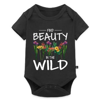 Find Beauty in the Wild Flowers - Baby Premium short-sleeve bodysuit - black - Front