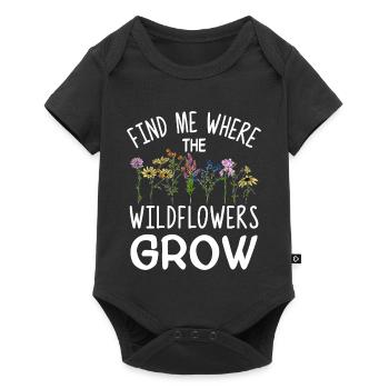 Find me where wildflowers grow - Baby Premium short-sleeve bodysuit - black - Front