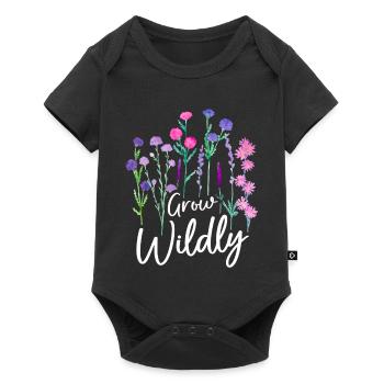 Conception de fleurs sauvages en cire - Body à manches courtes Premium Bébé - noir - Devant