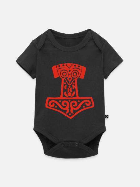 Thors Hammer (Rot) - Baby Premium Kurzarmbody - Schwarz