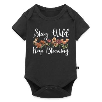 Stay Wild Keep Blooming Floral - Baby Premium short-sleeve bodysuit - black - Front