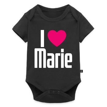 J’aime Marie Coeur Rose J’aime Marie - Body à manches courtes Premium Bébé - noir - Devant