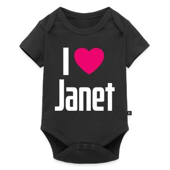 J’aime Janet Pink Heart J’aime Janet - Body à manches courtes Premium Bébé - noir - Devant
