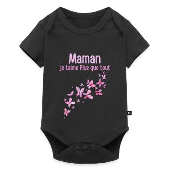Mom, I love you more than anything - Baby Premium short-sleeve bodysuit - black - Front