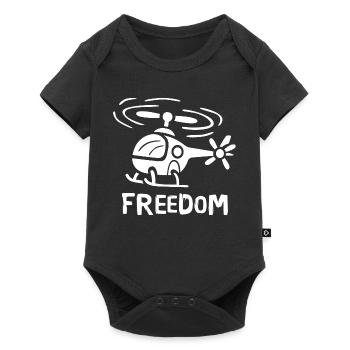 Helicopter Freedom – Fun Flight Design for Freih - Baby Premium short-sleeve bodysuit - black - Front