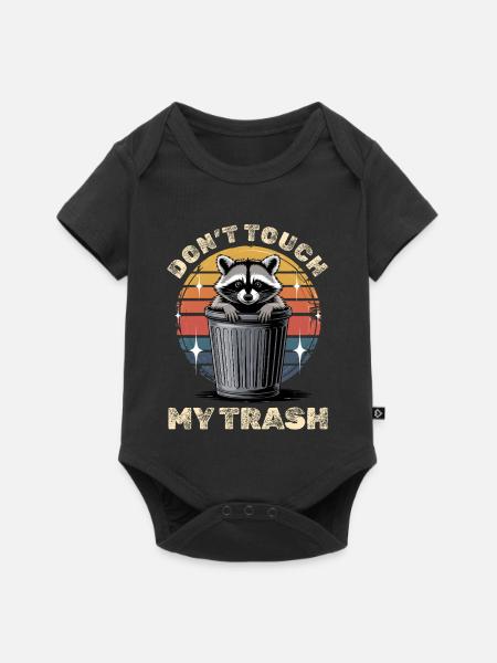 Funny Raccoon - Baby Premium Kurzarmbody - Schwarz