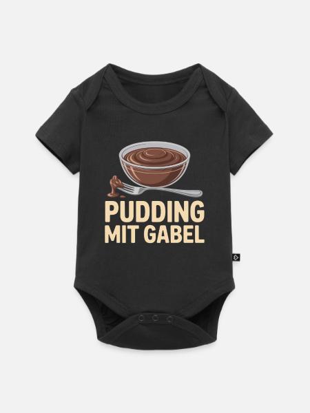 Pudding Mit Gabel - Baby Premium Kurzarmbody - Schwarz