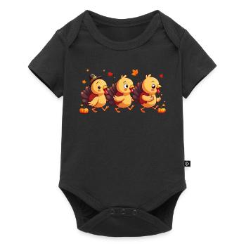 Bébé dinde de Thanksgiving - Body à manches courtes Premium Bébé - noir - Devant