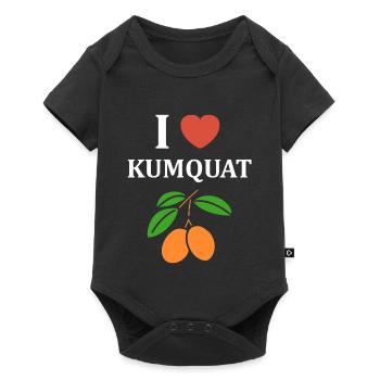 J'aime Kumquat et ses fruits orange - Body à manches courtes Premium Bébé - noir - Devant