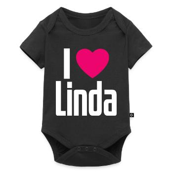 I Love Linda Pink Heart I Love Linda - Baby Premium short-sleeve bodysuit - black - Front