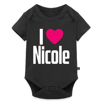 I Love Nicole Pink Heart I Love Nicole - Baby Premium short-sleeve bodysuit - black - Front