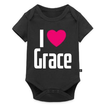J’aime Grace Coeur rose J’aime Grace - Body à manches courtes Premium Bébé - noir - Devant