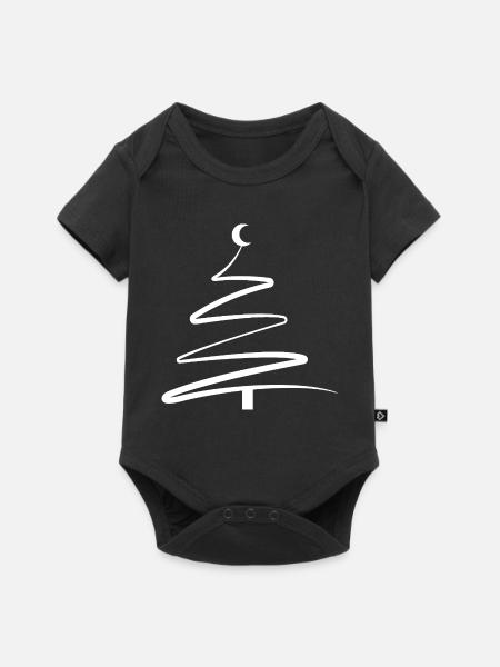 Weihnachtsbaum One-Line – Minimalistisch & Stilvol - Baby Premium Kurzarmbody - Schwarz