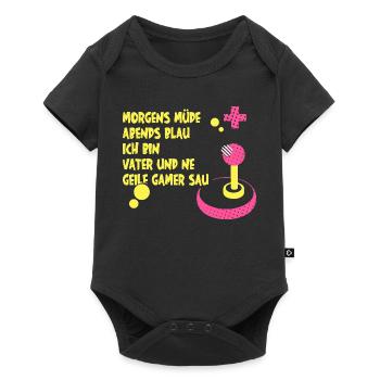 Father's Day Father Gamer Gaming Video Games Dad - Baby Premium short-sleeve bodysuit - black - Front