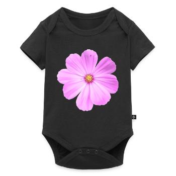 Blume - Baby Premium Kurzarmbody - Schwarz - Vorne