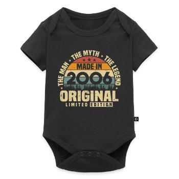 Jahrgang 2006 geboren Original Geburtstag Geschenk - Baby Premium Kurzarmbody - Schwarz - Vorne