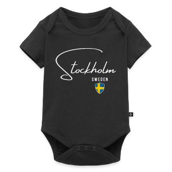 Stockholm, Suède, design minimaliste élégant - Body à manches courtes Premium Bébé - noir - Devant