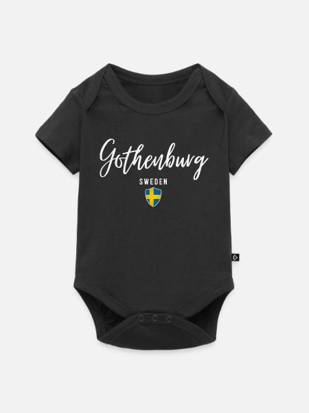 Göteborg, Schweden, elegantes Design - Baby Premium Kurzarmbody - Schwarz