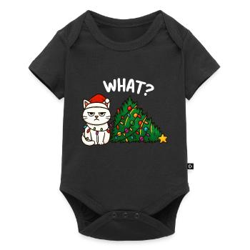 Annyoed Cat Christmas Lights - Baby Premium short-sleeve bodysuit - black - Front