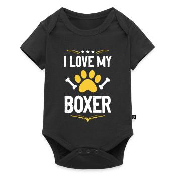 J’adore mon boxer - Body à manches courtes Premium Bébé - noir - Devant