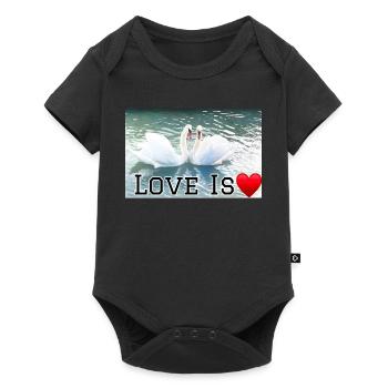 L’amour est le cœur du cygne - Body à manches courtes Premium Bébé - noir - Devant