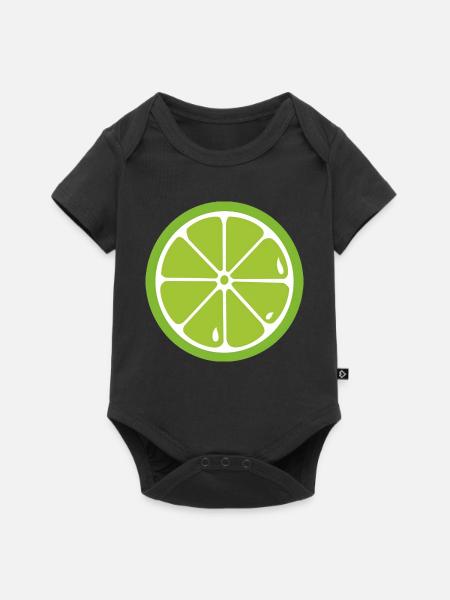 Limette Lime - Baby Premium Kurzarmbody - Schwarz