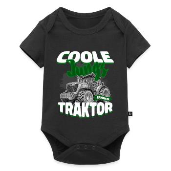 Cool Guys Driving Tractor Farmer Village Kid Tractor - Baby Premium short-sleeve bodysuit - black - Front