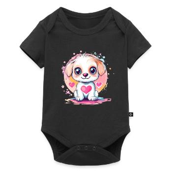 Little Heart Favorite Puppy - Baby Premium short-sleeve bodysuit - black - Front