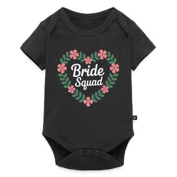 Bride Squad Fleur Coeur - Body à manches courtes Premium Bébé - noir - Devant