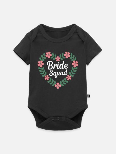 Bride Squad Blumenherz - Baby Premium Kurzarmbody - Schwarz
