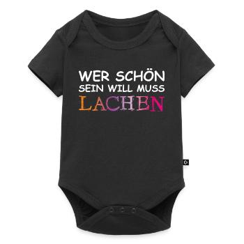 If you want to be beautiful, you have to laugh. - Baby Premium short-sleeve bodysuit - black - Front