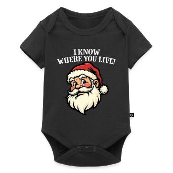 I know where you live - Santa - Baby Premium short-sleeve bodysuit - black - Front