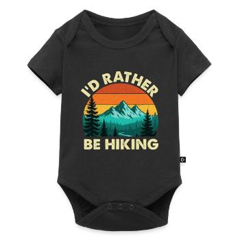 I'd Rather Be Hiking Funny Outdoor Enthusiast - Baby Premium short-sleeve bodysuit - black - Front