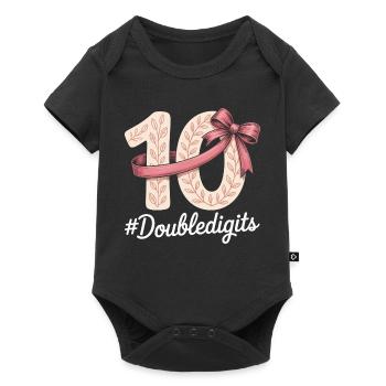 10th Birthday Girl | Double digits fun - Baby Premium short-sleeve bodysuit - black - Front