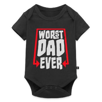 Le pire papa de tous les temps Drôle Sarcastique Papa pour la fête des pères - Body à manches courtes Premium Bébé - noir - Devant