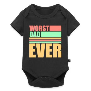 Le pire papa de tous les temps Drôle Sarcastique Papa pour la fête des pères - Body à manches courtes Premium Bébé - noir - Devant