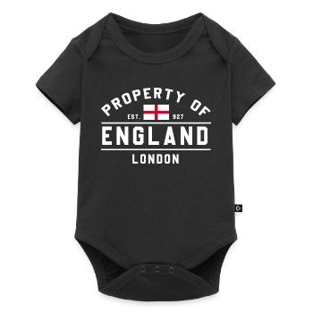 T-shirt emblème du drapeau de l’Angleterre - Body à manches courtes Premium Bébé - noir - Devant