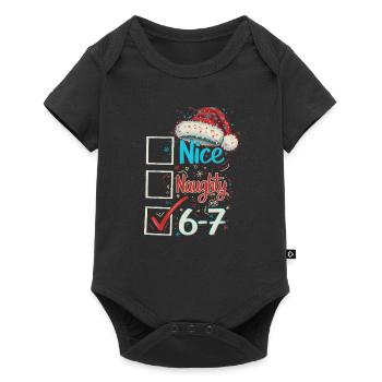 Nice Naughty 6 7 Weihnachten - Baby Premium Kurzarmbody - Schwarz - Vorne