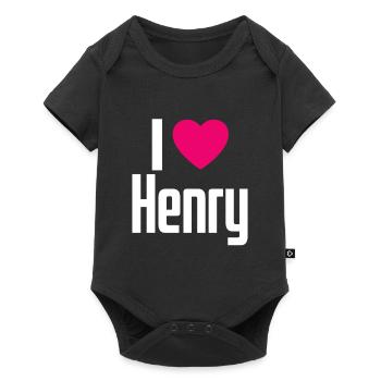 I Love Henry Pink Heart I Love Henry - Baby Premium short-sleeve bodysuit - black - Front