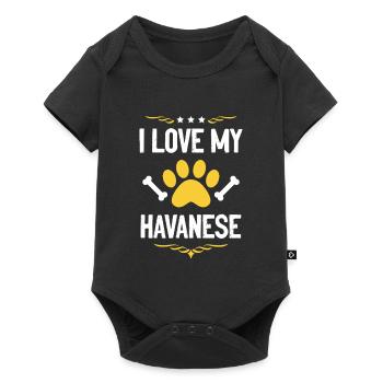 Ich liebe meinen Havaneser - Baby Premium Kurzarmbody - Schwarz - Vorne